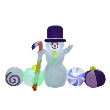 Imagem de GOWENIC Decorações Ao Ar Livre Infláveis ​​de Natal de 5,9 Pés, Conjunto de Globo de Boneco de Neve Inflável Com Luzes LED Embutidas, para Festa de Natal, Quintal, Decoração de Gramado (#12)