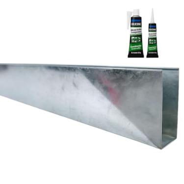 Imagem de Salva Porta Protetor de Porta Banheiro Cozinha Sala Chapa Galvanizado Cor Galvanizado 60cm á 100cm 5cm altura 3,5cm espessura (70cm)