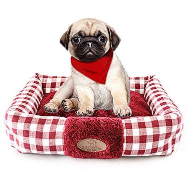 Imagem de Cama de Pet Macia e Quente Canil Retangular Almofada para Gato Cachorro Filhote Cesto Suprimentos Tapete