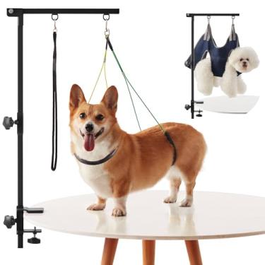 Imagem de IVEKEN Braço de mesa de cuidados para cães domésticos com rede de 89 cm de altura ajustável para cães com braçadeira, suporte para manobras, durável, novo (mesa de cuidados não incluída)