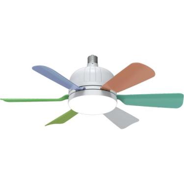 Imagem de Luminária De Ventilador De Teto E27 Com Controle Remoto, 3 Velocidades
