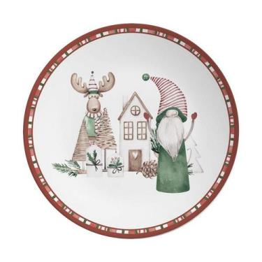 Imagem de Conjunto Com 6 Pratos Raso Encanto Natalino 29Cm - Alleanza Cerâmica