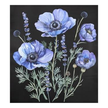 Imagem de Qilmy Pintura aquática flores silvestres capa magnética para máquina de lavar louça, 58 x 66 cm, capa decorativa para geladeira para porta da frente, adesivo magnético, máquina de lavar, painel de