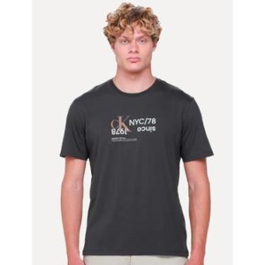 Imagem de Camiseta Calvin Klein Jeans Masculina Sustainable NYC/78 Chumbo-Masculino
