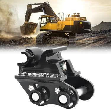 Imagem de Nakkaa Acessórios de acoplador de engate rápido compatíveis com mini escavadeiras de 0,8 a 2,0 toneladas Extensão do gancho rápido: 90 mm/3,54 pol, Furo: 25 mm/0,98 pol, distância entre eixos central