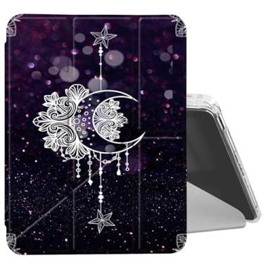 Imagem de DIGTIALL Capa transparente para iPad (A16) 11ª geração 11 polegadas 2025/iPad 10ª geração 10,9 polegadas 2022 com suporte dobrável em forma de Y, capa projetada para despertar/hibernar automaticamente