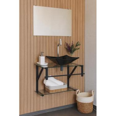 Imagem de kit Gabinete Luxo Para Ambientes Refinados Decorativo Banheiro Home Es