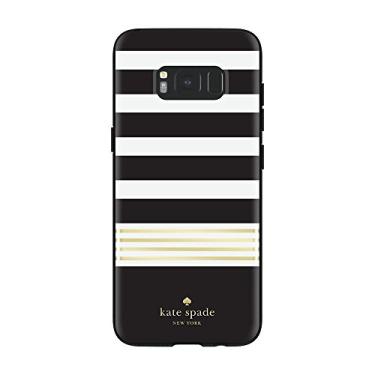 Imagem de Kate Spade KSSA-033-STBWG New York Capa rígida protetora para Samsung Galaxy S8 - Stripe 2 folha dourada/preta/creme