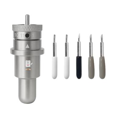 Imagem de Kit Suporte Lâmina Helíaco Compatível Cameo 4/5/Pro/Plus - Portrait 3/4 - Curio 2 + 5 Faca Lâmina Plotter Helíaco