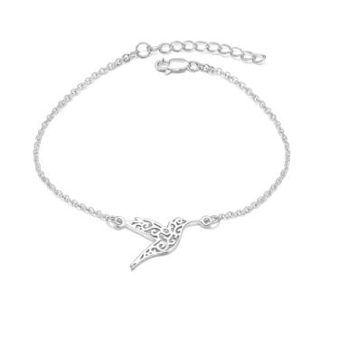 Imagem de Pulseira delicada de corrente de beija-flor, dourado, comprimento ajustável de 15 a 20 cm, Adjustable, Aço inoxidável Aço inoxidável Dourado, Sem Pedra Preciosa