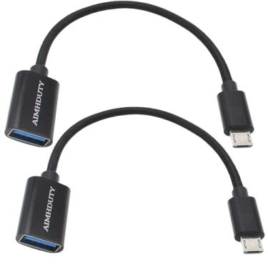 Imagem de AIMHDUTY Pacote com 2 adaptadores USB C para USB 3.0, USB C macho para USB fêmea OTG, nylon trançado, capas de alumínio, compatível com iPhone 17, 16, 15, MacBook Pro/Air, Galaxy S25/S24/S23 e mais