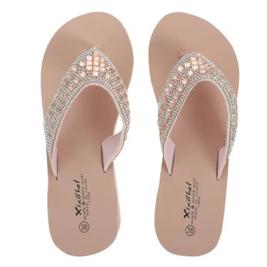 Imagem de Chinelo feminino de bico aberto, sem cadarço, para uso e externo, rosa, 7