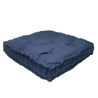 Imagem de Almofada Turca Futon Cadeiras Bancos Áreas 60X60 Cm Azul