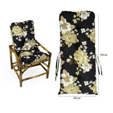 Imagem de Almofada Cheia 95x45cm - Encosto Gordo Ideal para Cadeira, Poltrona, Sofá e Cama, Confortável e Decorativa (Flor Branca)