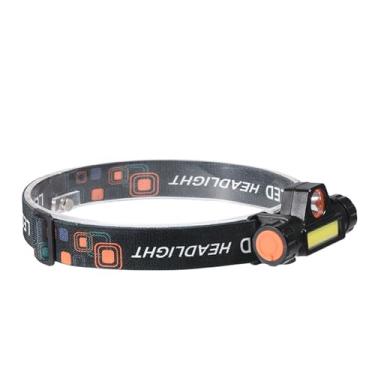 Imagem de Lanterna de cabeça brilhante Q5 COB recarregável com ângulo iluminação ajustável 90 graus base magnética para acampament