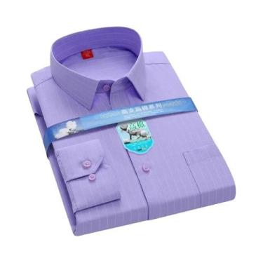 Imagem de Camisa Social Masculina Slim Fit De Manga Longa Em Algodão Com Estampa