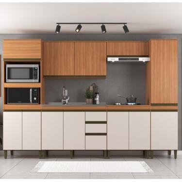 Imagem de Cozinha Modulada 6 Peças sem Pia Cecilia J Carvalho - Freijo/Off White
