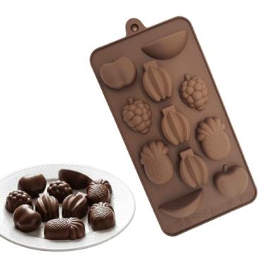 Imagem de Molde de Silicone Frutas Banana Abacaxi Chocolate Bombom Forma 11 Cavidades Doces Gelatina Resina