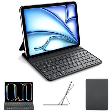 Imagem de Teclado Capa Mágico Bluetooth Capa P iPad Pro Air (M3/M2/2025/2024), Pro 11" (4ª-1ª Geração) e Air 5ª/4ª, Magnética (Preto)