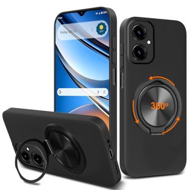 Imagem de Capa de telefone compatível com Cricket Icon 2026 / AT&T Propel 3 5G, suporte de anel giratório de 360° Suporte/suporte de silicone TPU Silm Fit Capa protetora à prova de choque para Cricket Icon