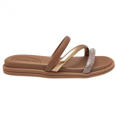 Imagem de Chinelo Papete Beira Rio Casual Feminino Com Strass 8488108, Nude, Our