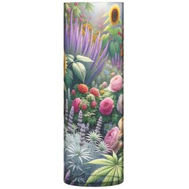 Imagem de Lavanda, girassóis, rosas, peônia, cilindro, peça central, vasos, para mesa, vaso redondo de plástico, fofo, floral, decoração de outono para quarto, 30 cm x 9,9 cm