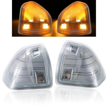Imagem de MINETPS 68302828AA 2 peças de luzes de seta de LED para o lado esquerdo do motorista e do lado direito do passageiro para Dodge Ram 1500 2500 3500 4500 5500 2010-2018 Substituir 68302829AA (lente de