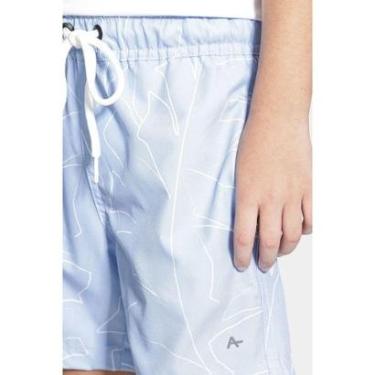 Imagem de Short Aramis Praia Infantil Floral Elástico Azul Claro-Masculino