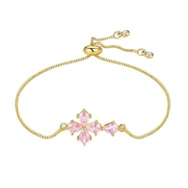 Imagem de UTHOSMDO Pulseira deslizante ajustável com cruz em forma de gota rosa Faith, corrente bíblica, joia religiosa, presente para ela e família, Adjustable, Aço inoxidável, Zircônia cúbica