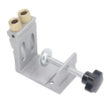 Imagem de Acouto Conjunto de Gabarito de Furo de Bolso Com Localizador de Punção Inclinado - Kit de Carpintaria de Liga de Alumínio Premium para Perfuração Precisa de Passador e Marcenaria