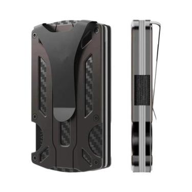 Imagem de Carteira Tática Slim Masculina Com Bloqueio RFID, Clipe De Dinheiro Em