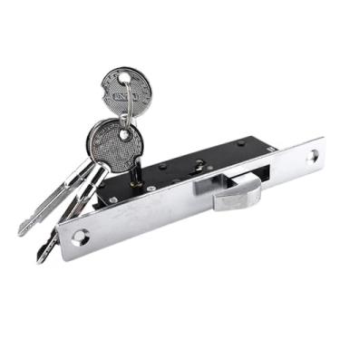 Imagem de Fechadura de porta deslizante, liga de zinco, fechaduras de janela de segurança de madeira com chaves cruzadas, 1 peça