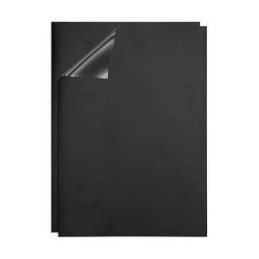 Imagem de PATIKIL Quadro apagável a seco, pacote com 2 ímãs A4, quadro branco, calendário de geladeira, quadro magnético, material de escritório para casa, cozinha, geladeira, mesa, parede, preto