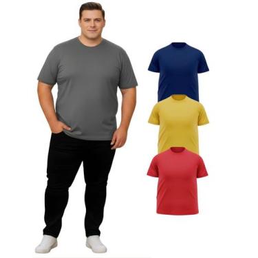 Imagem de Kit Com 3 Camisetas Plus Size 100% Poliéster Premium Colors Cor:Colori