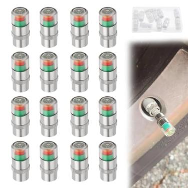 Imagem de GOLD DEER 12 peças de tampas de haste de válvula de monitor de pressão de pneu com caixa, 2,4 bar 36PSI, indicador de sensor de alerta ocular de 3 cores, ajuste universal para carro, SUV, caminhão