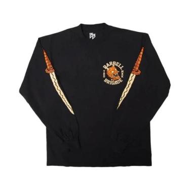 Imagem de Camiseta De Fitness Masculina 100% Algodão De Manga Longa Para Muscula