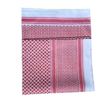 Imagem de Chriseen Lenço masculino estampado árabe shemagh turbante pescoço envoltório keffiyeh árabe Oriente Médio Headcover Xale, Grade vermelha, size: about 138x138cm (54.33x54.33 in)