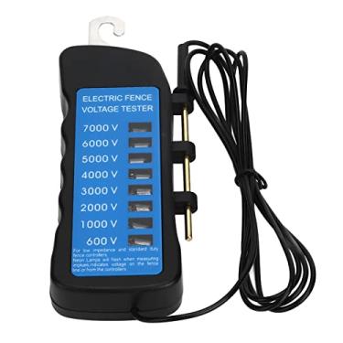 Imagem de Cocoarm Testador de Tensão para Cerca Elétrica, Testador de Tensão de Cerca Elétrica Portátil de Multiluz 8 Luzes Exibem Tensão Claramente Cercas Agrícolas