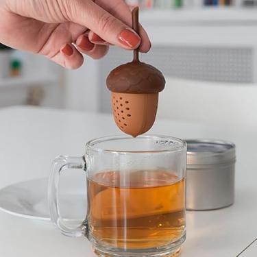 Imagem de Infusor de chá em forma de bolota de silicone – 1 mini filtro de chá portátil para uso no escritório e acampamento