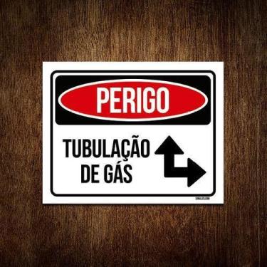 Imagem de Placa Perigo Preta Tubulação De Gás 36X46 - Sinalizo.Com