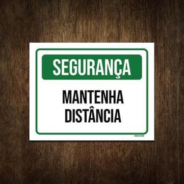 Imagem de Placa De Sinalização - Segurança Mantenha Distância 18X23 - Sinalizo