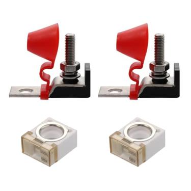 Imagem de Bloco de fusíveis de terminal 58V 300 AMP para carros, veículos de energia nova, trailers, pacote com 2