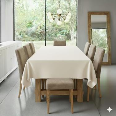 Imagem de Toalha de Mesa 6 Lugares Basic 2,00x1,40m Liso Tecido Oxford (Palha)