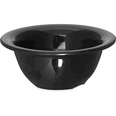 Imagem de Carlisle FoodService Products Tigela de melamina Sierrus resistente a estilhaços, lavável na lava-louças com aro para macarrão, sopa e cereais, 272 g, preta