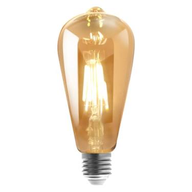 Imagem de Conjunto de duas lâmpadas LED com filamento âmbar quente de 4W, base E27, estilo retrô vintage, adequadas para decoração de interiores