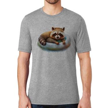 Imagem de Camiseta Panda Vermelho Relaxando Na Piscina - Foca na Moda, Cinza, GG