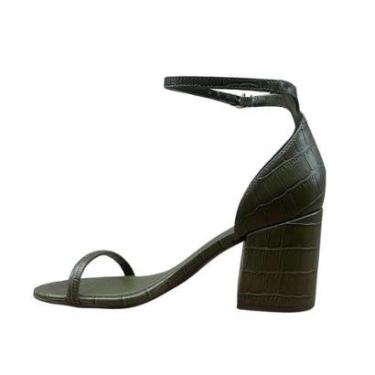 Imagem de Sandália Arezzo Croco Salto Médio Bloco-Feminino