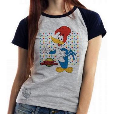 Imagem de Baby look blusa feminina ou Camiseta unissex Pica Pau  bolinhas - Empó