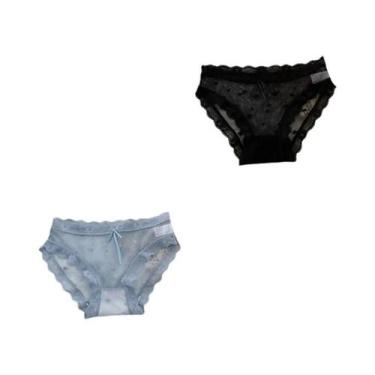 Imagem de Calcinhas De Renda De Algodão Para Meninas Jovens 3PCS Com Laço Sexy L