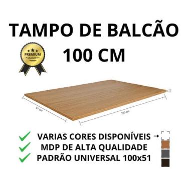 Imagem de Tampo De Cozinha Amendoa 100x51cm para Balcão de Pia Armário Cooktop E